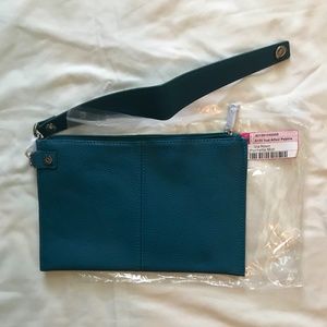 Thirty One Via Noon Teal Clutch Zipper Wristlet